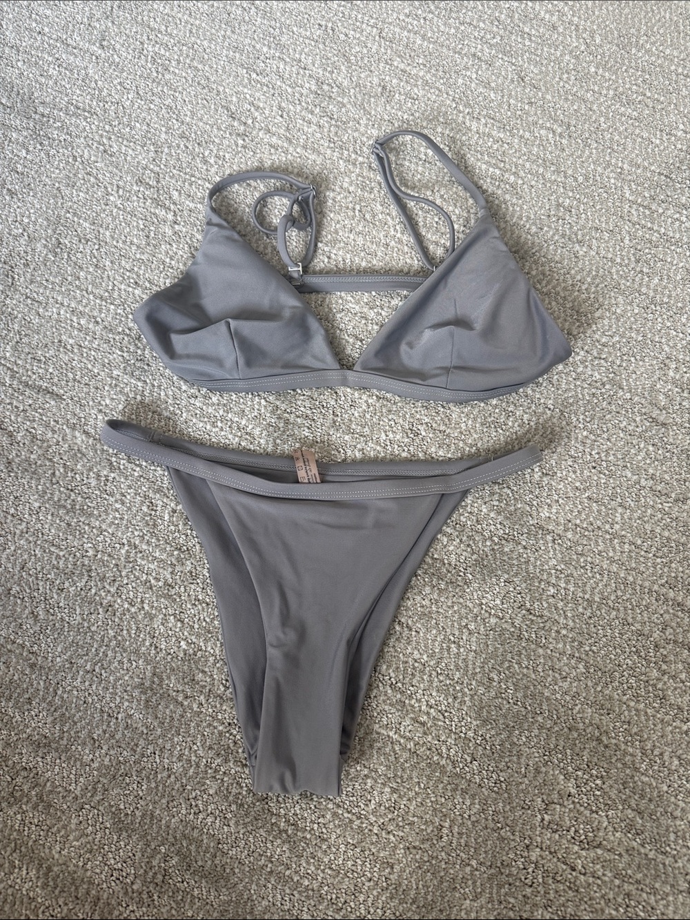 Zaful Gray Triangle Bikini Set